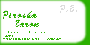 piroska baron business card